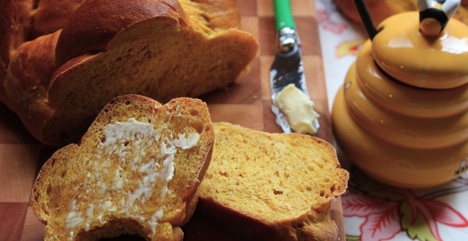 Pumpkin Challah Bread #BreadBakers