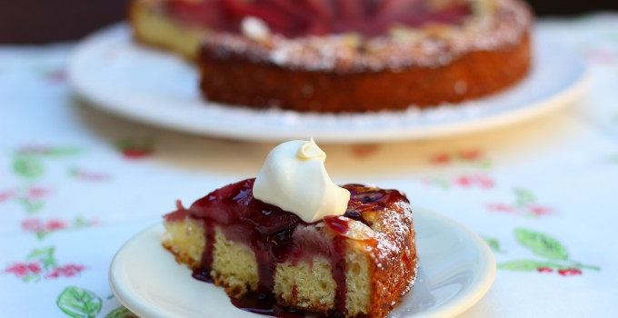 Red Wine Poached Pear Brioche Tart #breadbakers