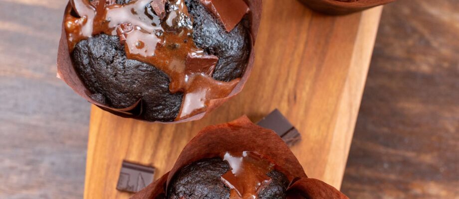 Sourdough Double Chocolate Muffins